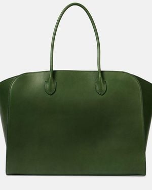 The Row Marlo Large Leather Tote Bag - Green