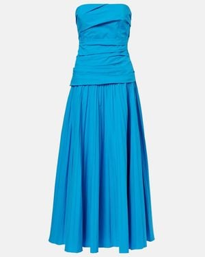 Jonathan Simkhai Arie Strapless Cotton-Blend Midi Dress - Blue