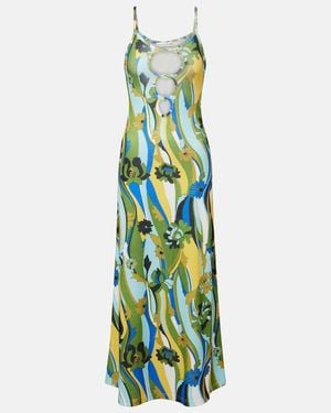 Christopher Esber Acidic Floral Maxi Dress - Green