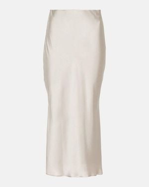 Brunello Cucinelli Satin Midi Skirt - White