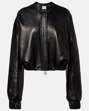KHAITE Cordan Leather Jacket - Black