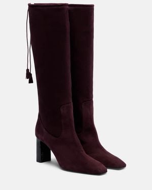 Max Mara Stiefel 75 Aus Veloursleder - Rot