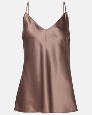 JOSEPH Clea Silk Satin Camisole - Brown