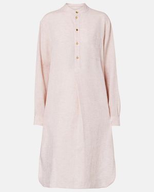 knee length dresses for ladies Loro Piana Pink Linen Shirt Dress Size IT 42 (UK 10) RRP 1,525  Sellier