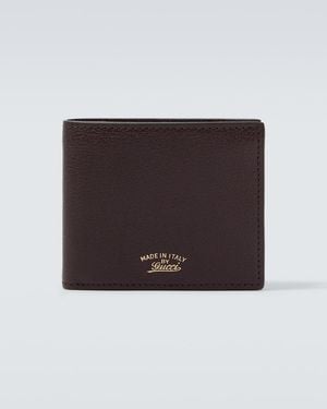 Gucci Cartera Plegable Lira De Piel - Marrón