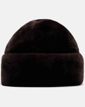 Nour Hammour Blokes Shearling Hat - Black