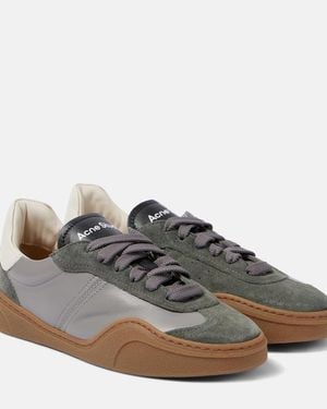 Acne Studios Bars Suede And Leather Trainers - Brown
