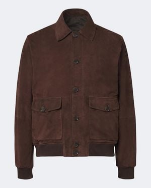 Arma Tomme Reversible Suede Blouson Jacket - Brown