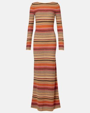 Faithfull the Brand Notturna Striped Maxi Dress - Red