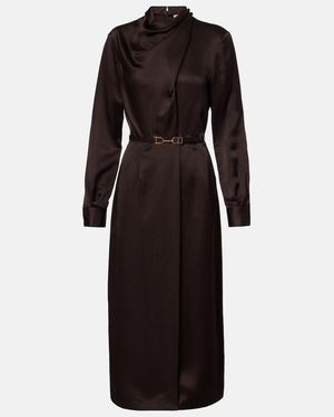 Gabriela Hearst Josef Belted Silk Midi Dress - Black