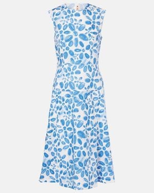 Marni Printed Cotton Midi Dress - Blue