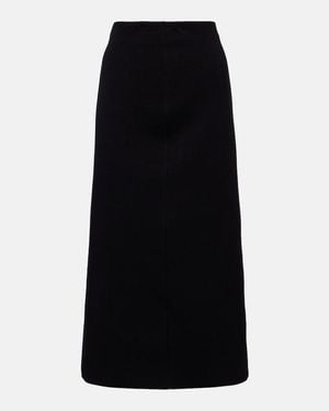 Max Mara Max Mara Cadmio Cotton-Blend Midi Skirt - Black