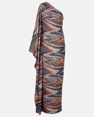 Taller Marmo Jasmine Sequined Draped Gown - Multicolour