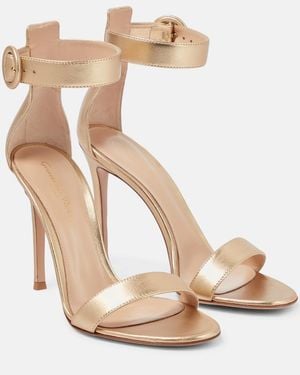Gianvito Rossi Portofino 105 Leather Sandals - Natural
