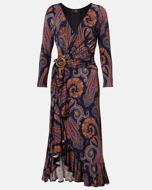 Etro Paisley Wrap Dress - Purple