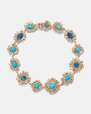 Suzanne Kalan Pulsera De Oro De 18 Ct Con Diamantes, Turquesas Y Opalos - Azul