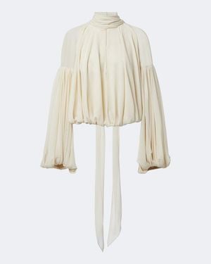 De La Vali Solana Chiffon Blouse - White