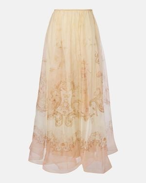 Zimmermann Hypnotic Silk Organza Maxi Skirt - Natural
