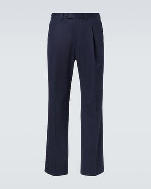 Saman Amel Amo Cotton And Cashmere Straight Trousers - Blue