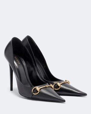 Gucci Donna Horsebit Leather Pumps - Black