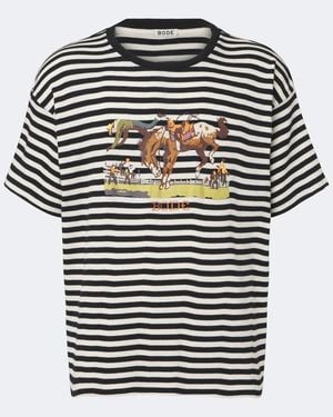 Bode T-Shirt Rodeo Aus Baumwoll-Jersey - Schwarz
