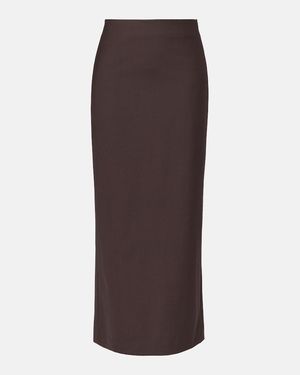 Brunello Cucinelli Wool-Blend Maxi Skirt - Brown