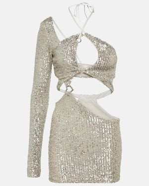 Roberta Einer Banu Cutout Sequined Minidress - White