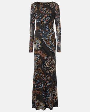 Etro Floral Maxi Dress - Black