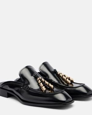 Loewe Embellished Leather Mules - Black