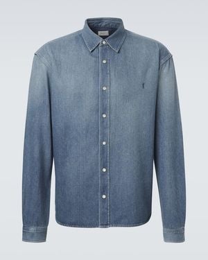 Saint Laurent Jeanshemd Cassandre - Blau