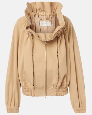 Dries Van Noten Cotton Poplin Bomber Jacket - Natural