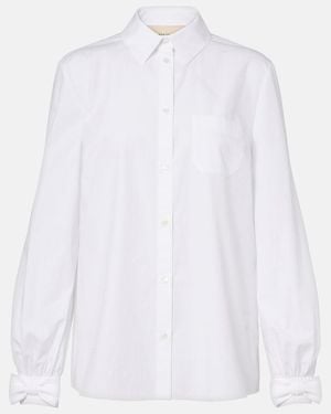 Valentino Bow-Detail Cotton Poplin Shirt - White