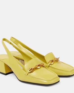 Jimmy Choo Diamond Tilda 45 Leather Slingback Court Shoes - Yellow