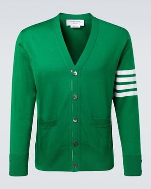 Thom Browne Cardigan 4-Bar Aus Schurwolle - Grün