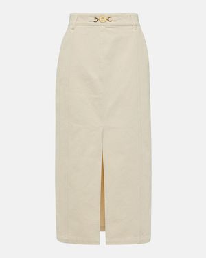 Patou High-Rise Denim Maxi Skirt - Natural