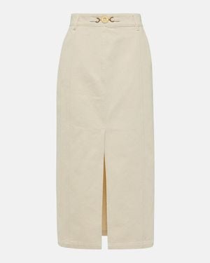 Patou High-Rise Denim Maxi Skirt - Natural