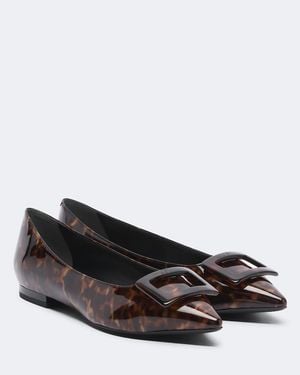 Roger Vivier Gommettine Patent Leather Ballet Flats - Black