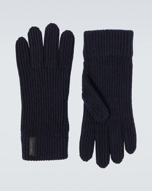 Giorgio Armani Guantes Acanalados De Cachemir - Azul