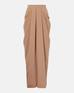 Max Mara Ridente Pleated Maxi Skirt - Brown
