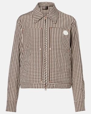 Moncler Checked Cotton-Blend Jacket - Brown