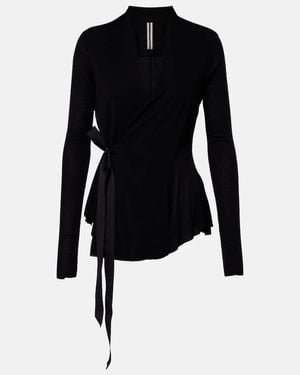 Rick Owens Bow-Detail Wrap Cardigan - Black