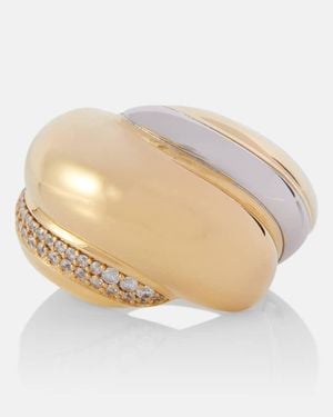Saint Laurent Ring Whirlwind Mit Kristallen - Mettallic