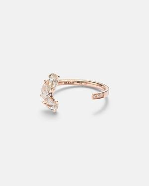 Repossi Bague Serti Sur Vide En Or Rose 18 Ct Et Diamants - Blanc