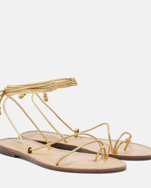Amanu Sandalen Karima Aus Metallic-Leder - Mettallic