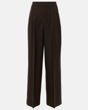 Ami Paris Virgin Wool Straight-Leg Trousers - Black