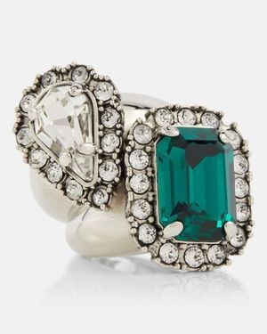 Saint Laurent Ring You & Me mit Kristallen - Mettallic