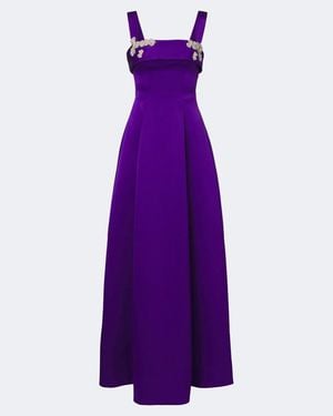 Rachel Gilbert Vestido De Fiesta Hallie Con Cristales - Morado