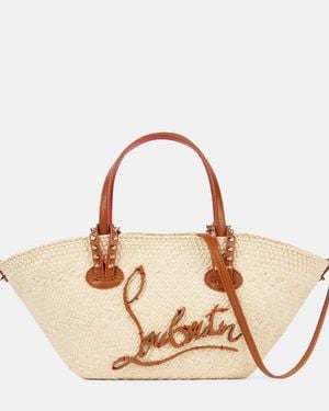 Christian Louboutin Cabata Mini Raffia Basket Bag - Natural
