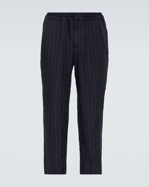 Comme des Garçons Striped Straight Trousers - Blue