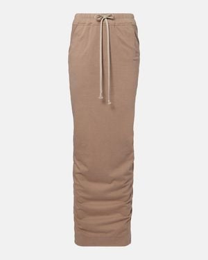 Rick Owens Cotton Jersey Maxi Skirt - Natural